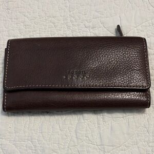Fossil Dark Brown Leather Clutch
